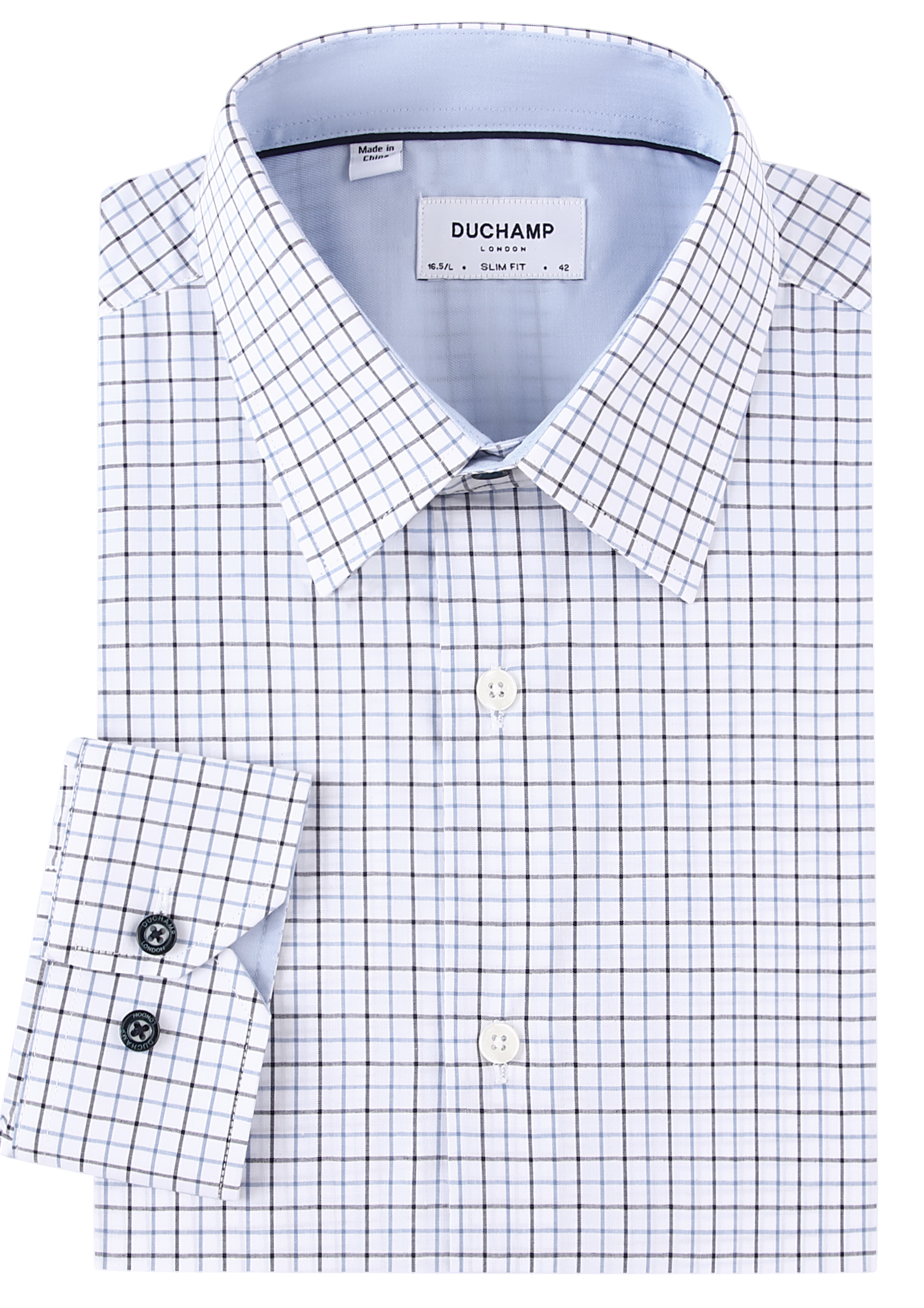 velcro dress shoes Duchamp London Blue Check Dress Shirt – SHOP ROFFE