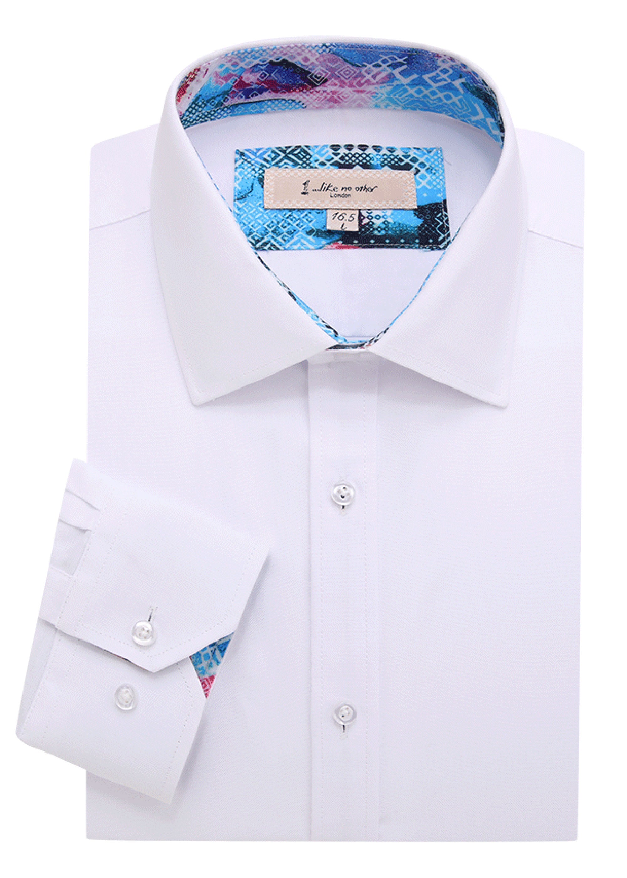 men's dress shirt with contrast trim TOM FORD Men's Silk Pinstripe Contrast-Trim Dress Shirt
