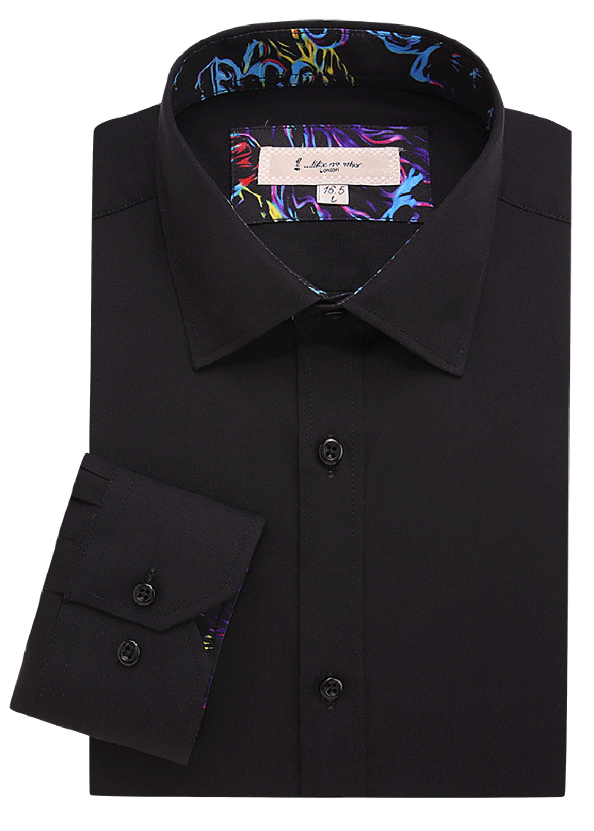 1 Like No Other Solid Dress Shirt 15 / Black