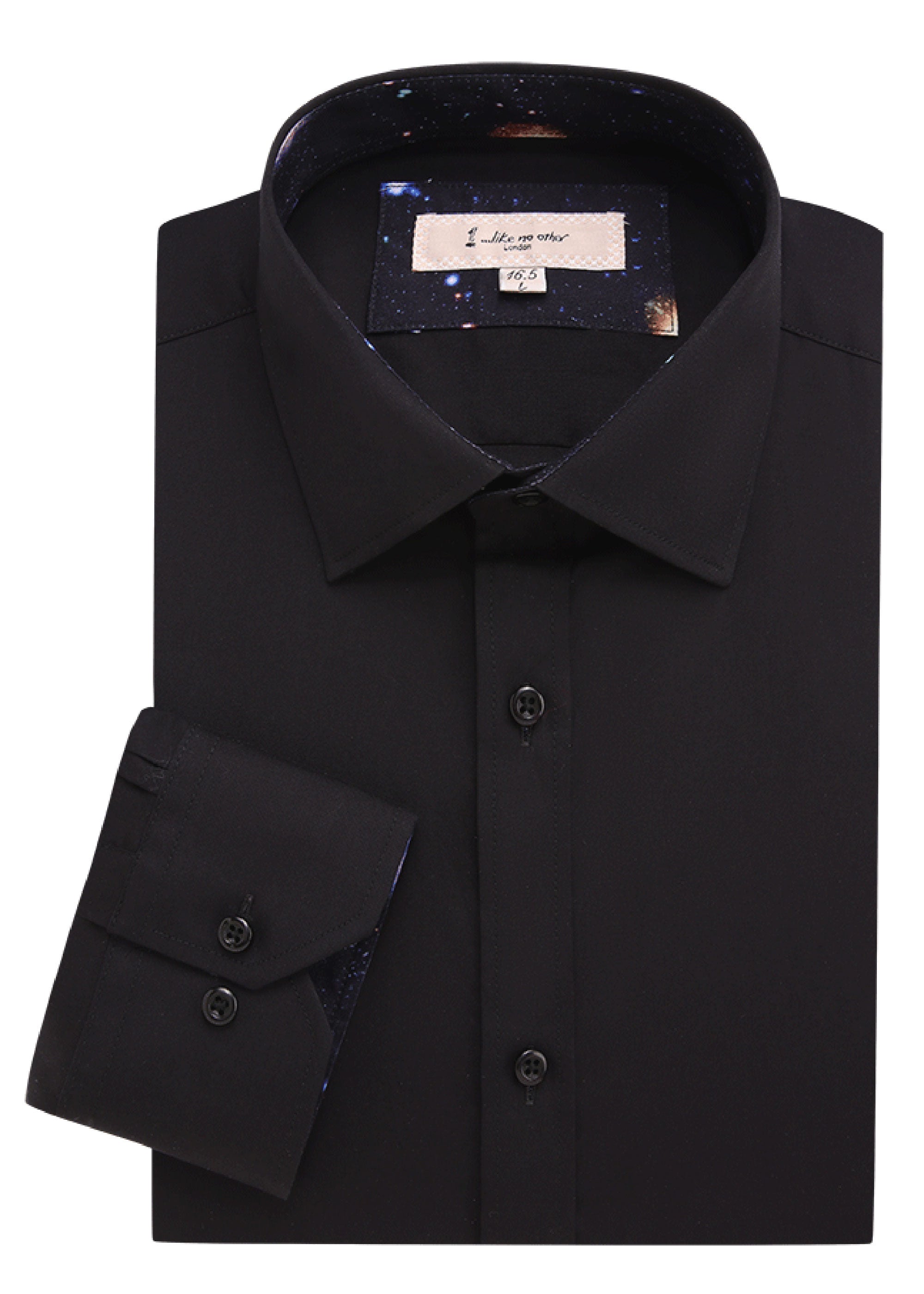 black dress shirt french cuff 1 Like No Other Men's Solid - Length:XTRA SHORT Secondary Fabric Content: Kenar Dress Pants Women's The shirt stud is