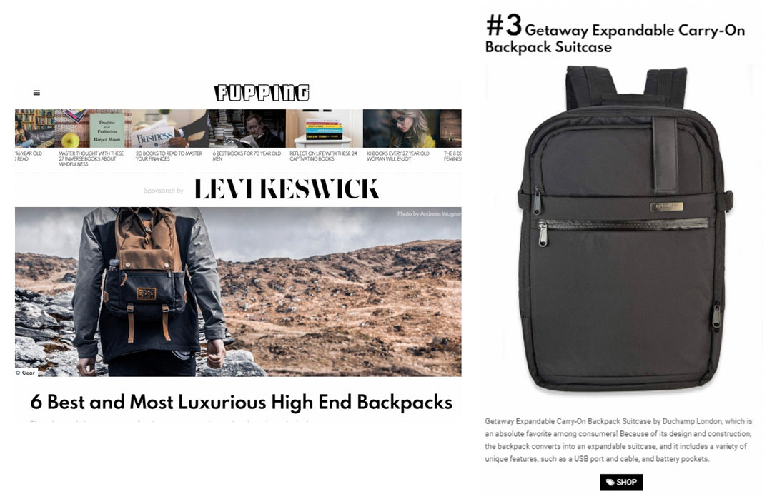 Duchamp Getaway Backpack in Fupping Magazine