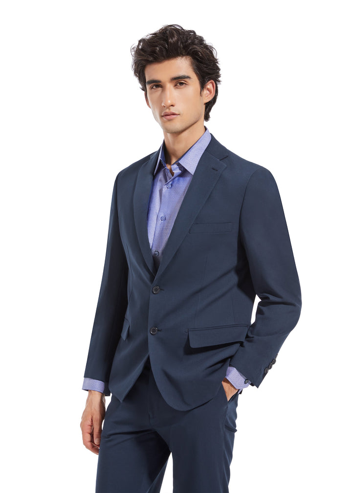 Lucky Brand Navy Stretch Solid Suit Jacket