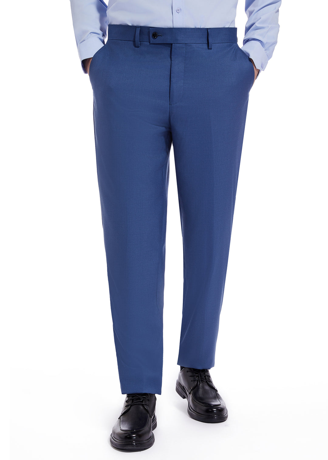 Hechter Paris Solid New Blue Modern Fit Wool Suit