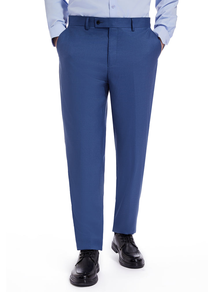 Hechter Paris Solid New Blue Modern Fit Wool Suit