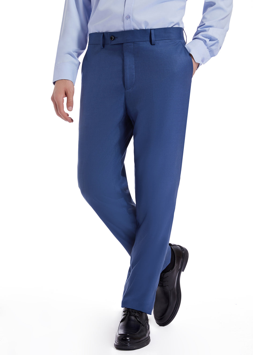 Hechter Paris Solid New Blue Modern Fit Wool Suit