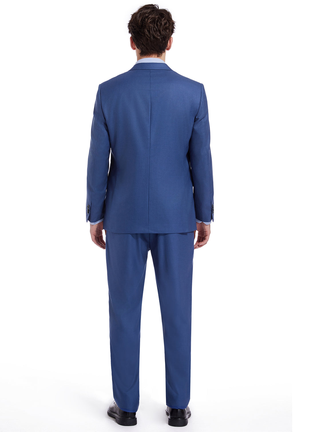 Hechter Paris Solid New Blue Modern Fit Wool Suit