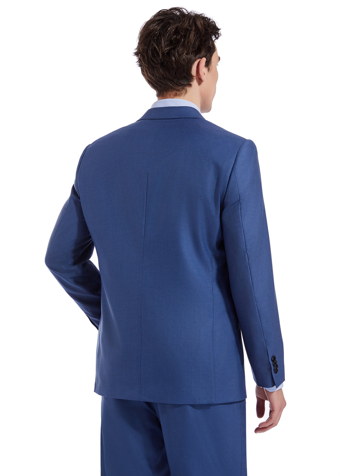 Hechter Paris Solid New Blue Modern Fit Wool Suit