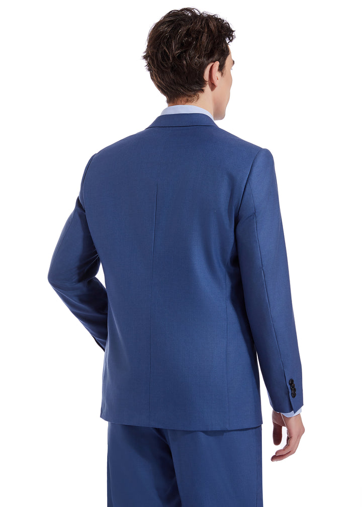 Hechter Paris Solid New Blue Modern Fit Wool Suit