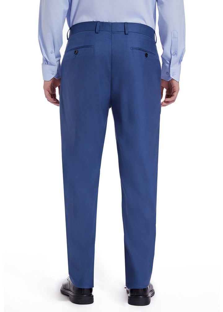 Hechter Paris Solid New Blue Modern Fit Wool Suit