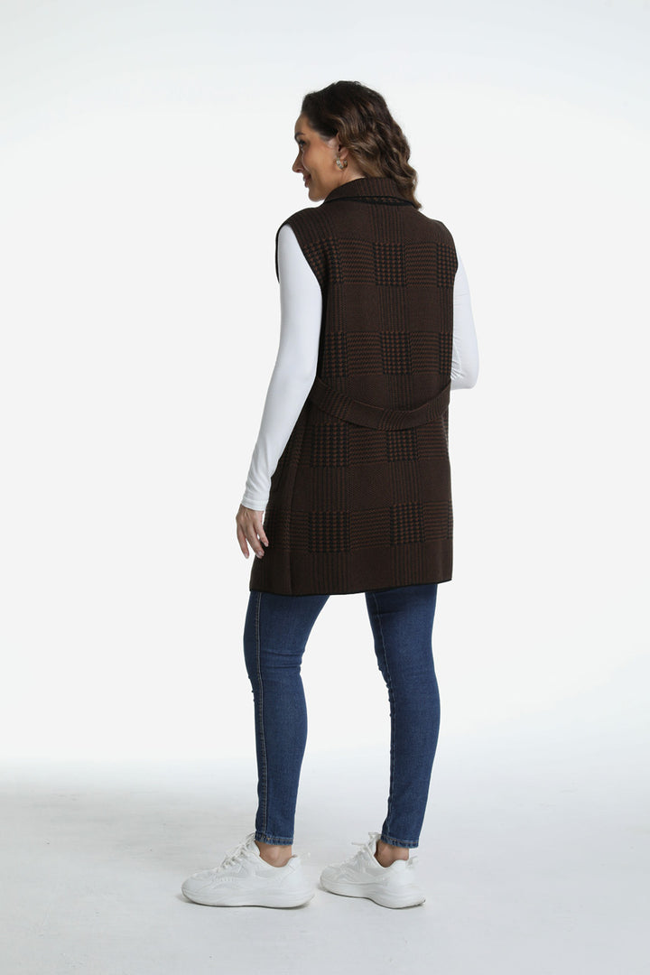 Roffe Long Plaid Vest