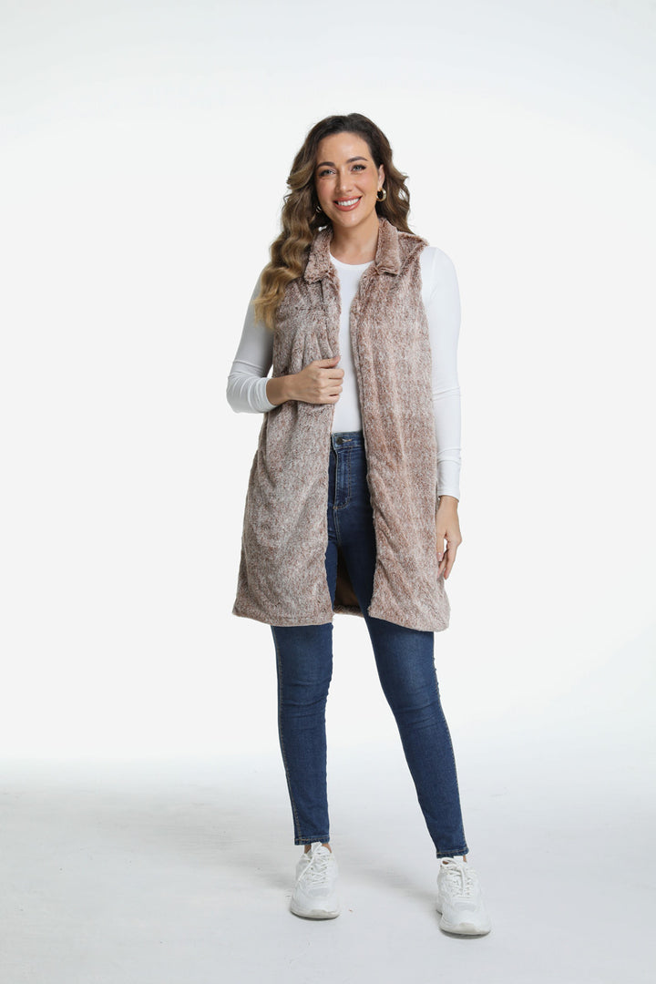 Roffe Long Faux Fur Vest