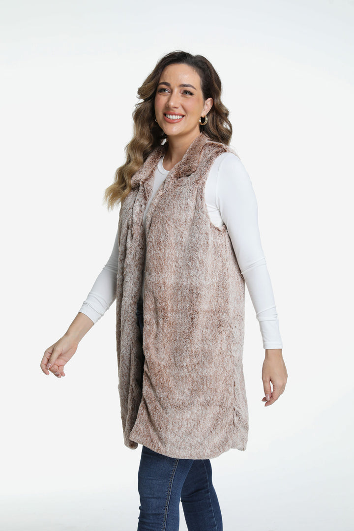 Roffe Long Faux Fur Vest