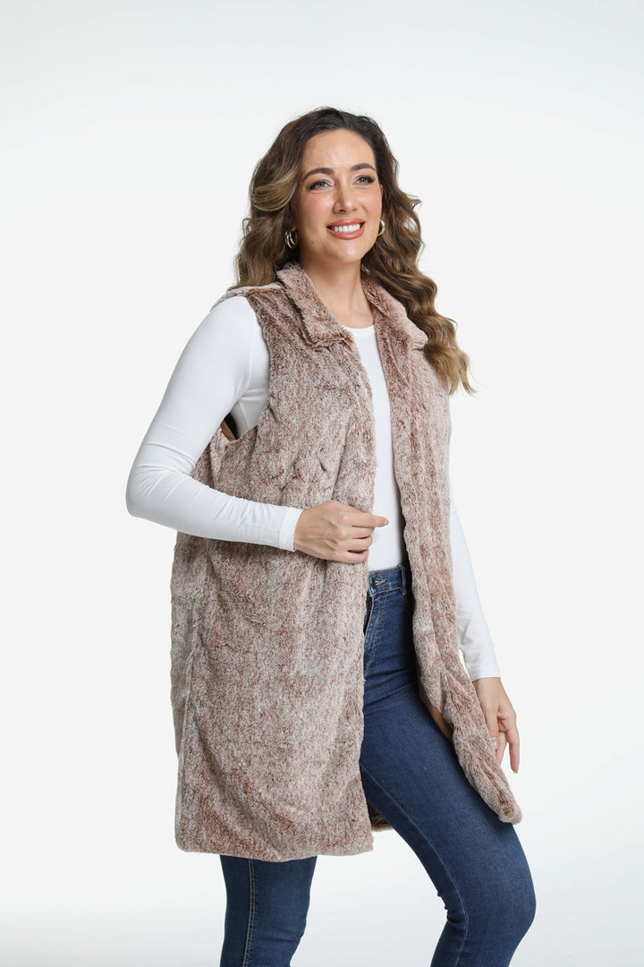 Roffe Long Faux Fur Vest