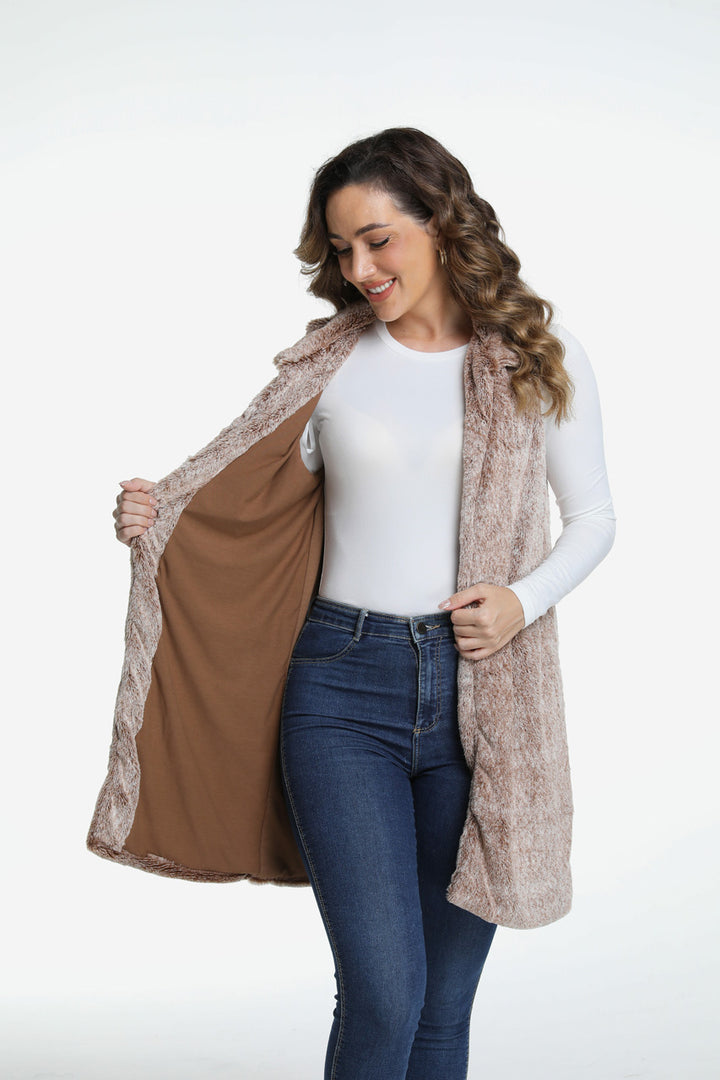 Roffe Long Faux Fur Vest