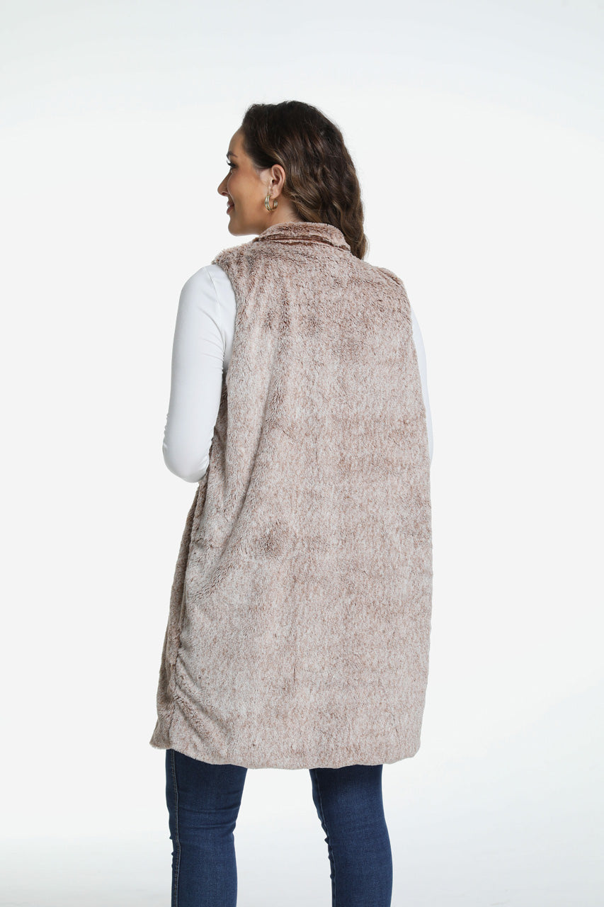 Roffe Long Faux Fur Vest