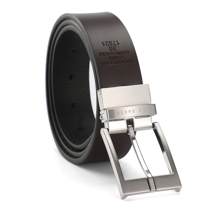 Ted Baker London Black Logo "T" Leather Belt