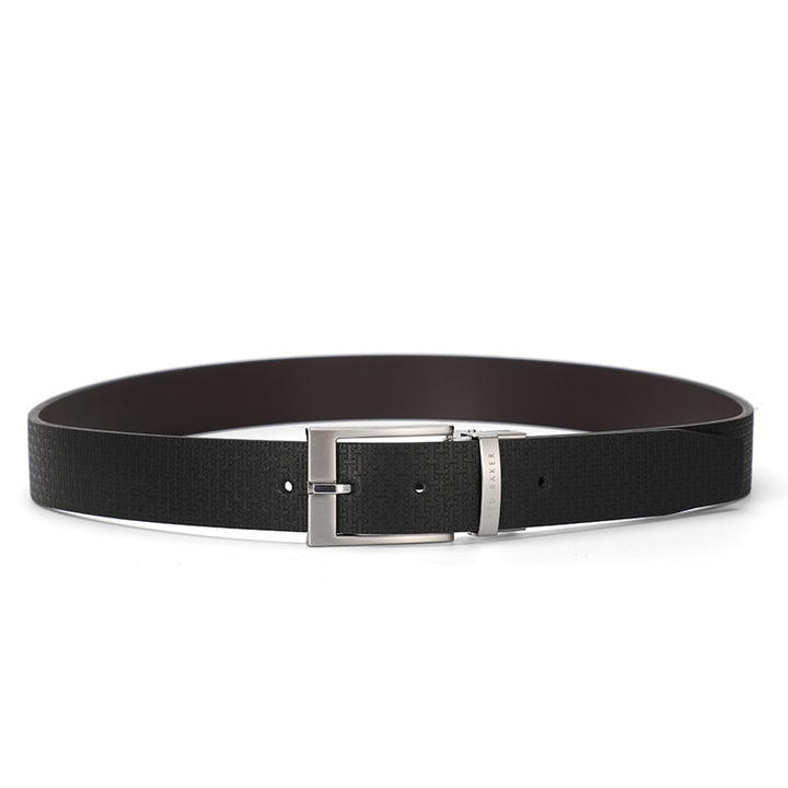 Ted Baker London Black Logo "T" Leather Belt
