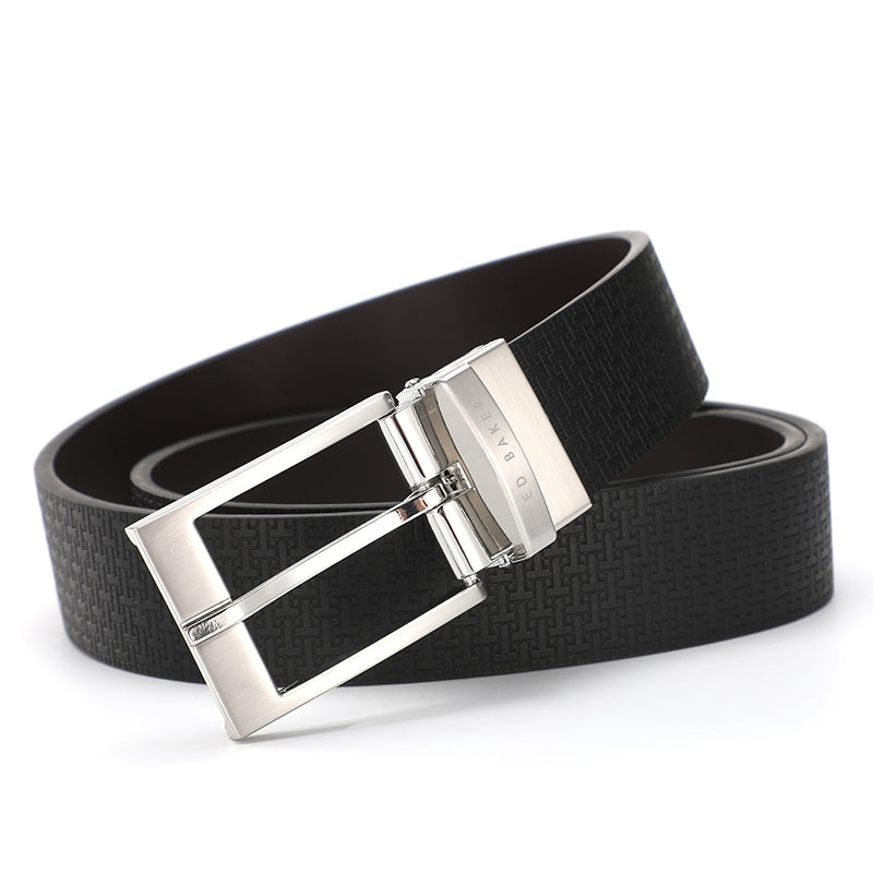 Ted Baker London Black Logo "T" Leather Belt