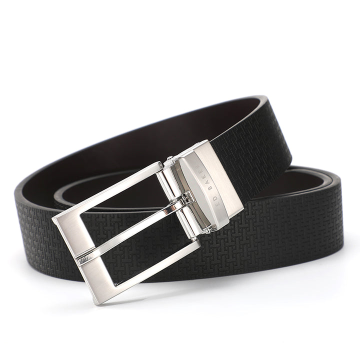 Ted Baker London Black Logo "T" Leather Belt