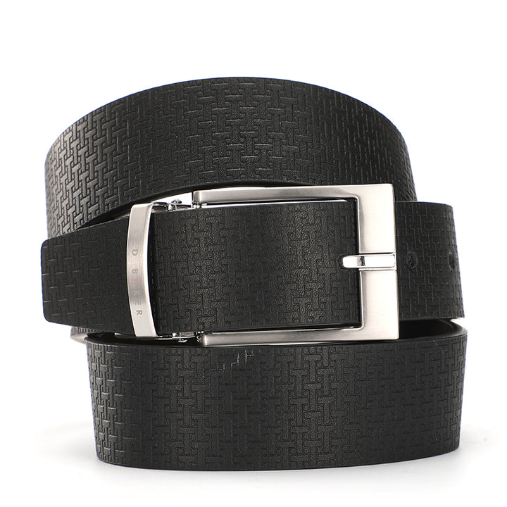 Ted Baker London Black Logo "T" Leather Belt