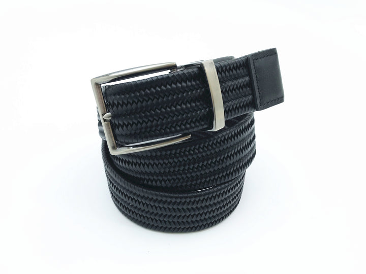 Ted Baker London Dress Black Braided Leather Belt with Metal Loop