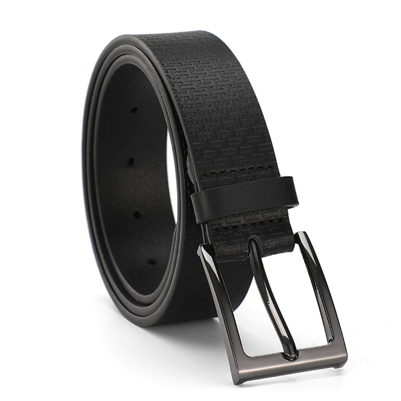 Ted Baker London Black Allover Logo "T" Leather Belt