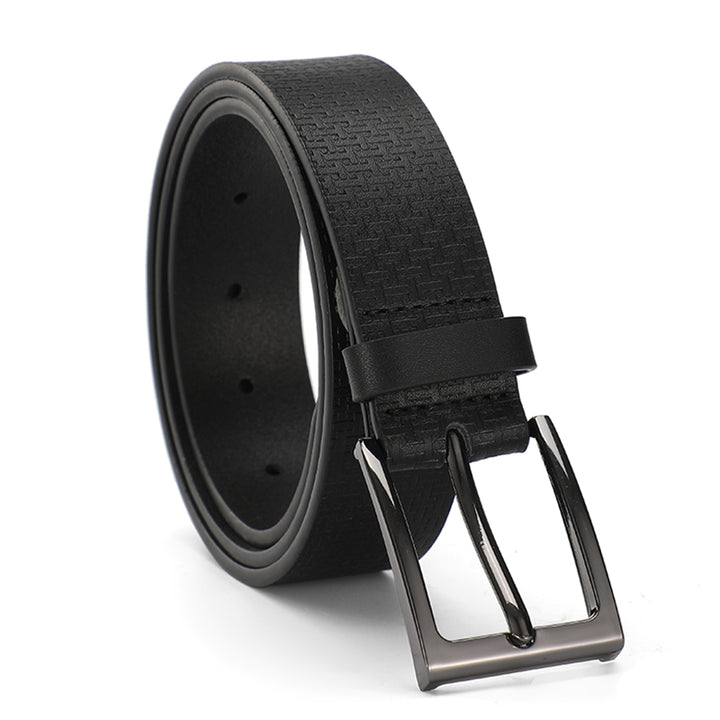 Ted Baker London Black Allover Logo "T" Leather Belt