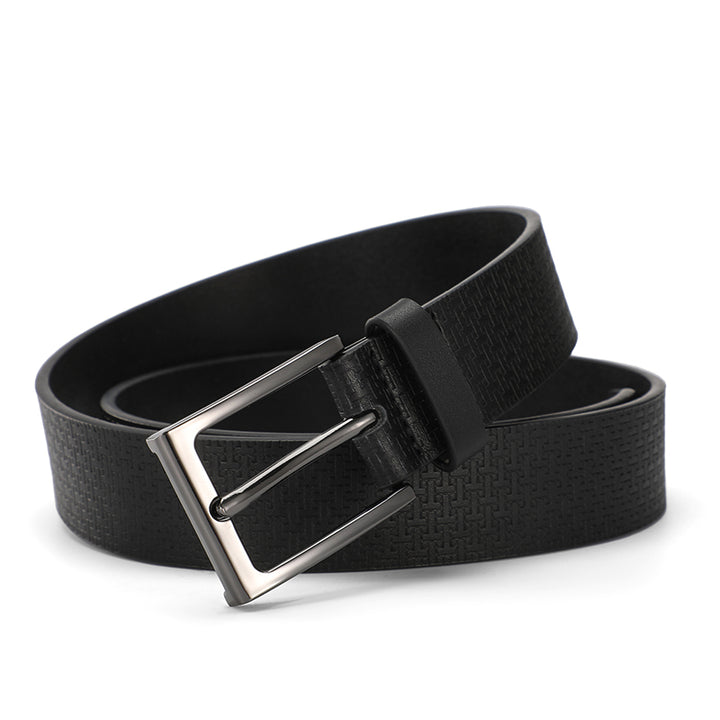 Ted Baker London Black Allover Logo "T" Leather Belt