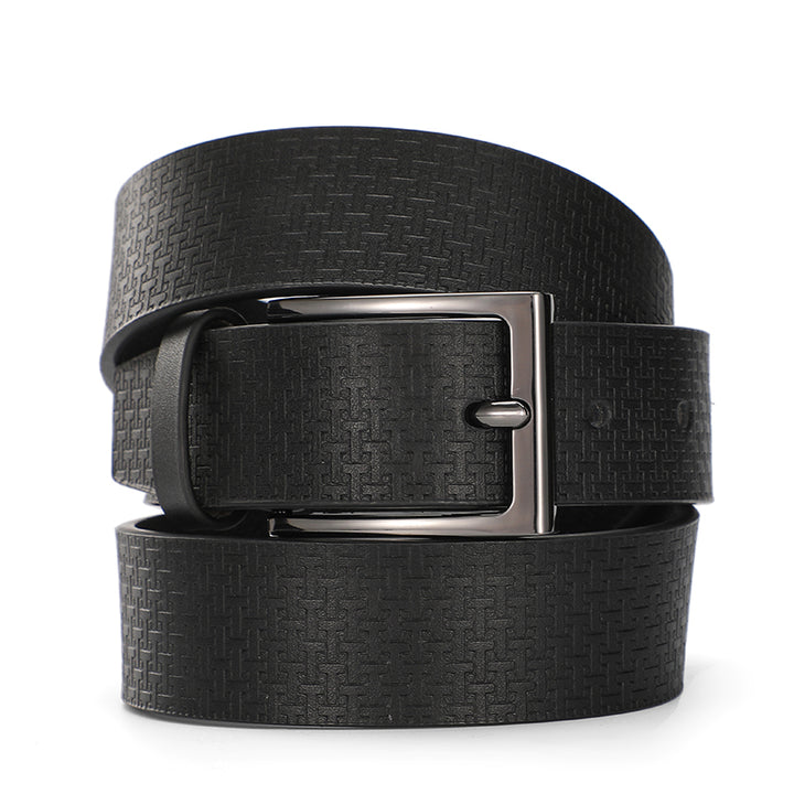 Ted Baker London Black Allover Logo "T" Leather Belt