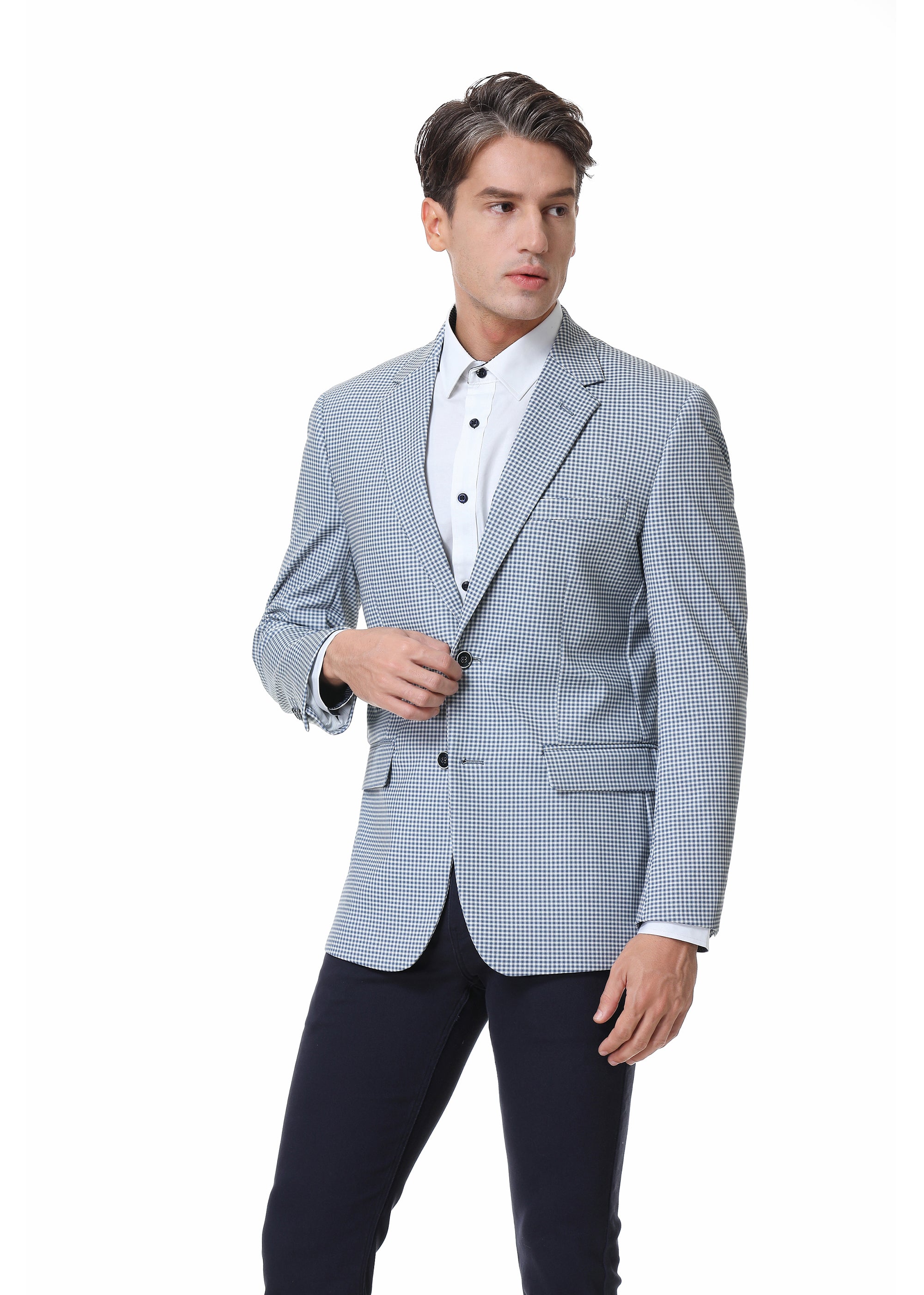 Duchamp London Gingham Stretch Sport Coat