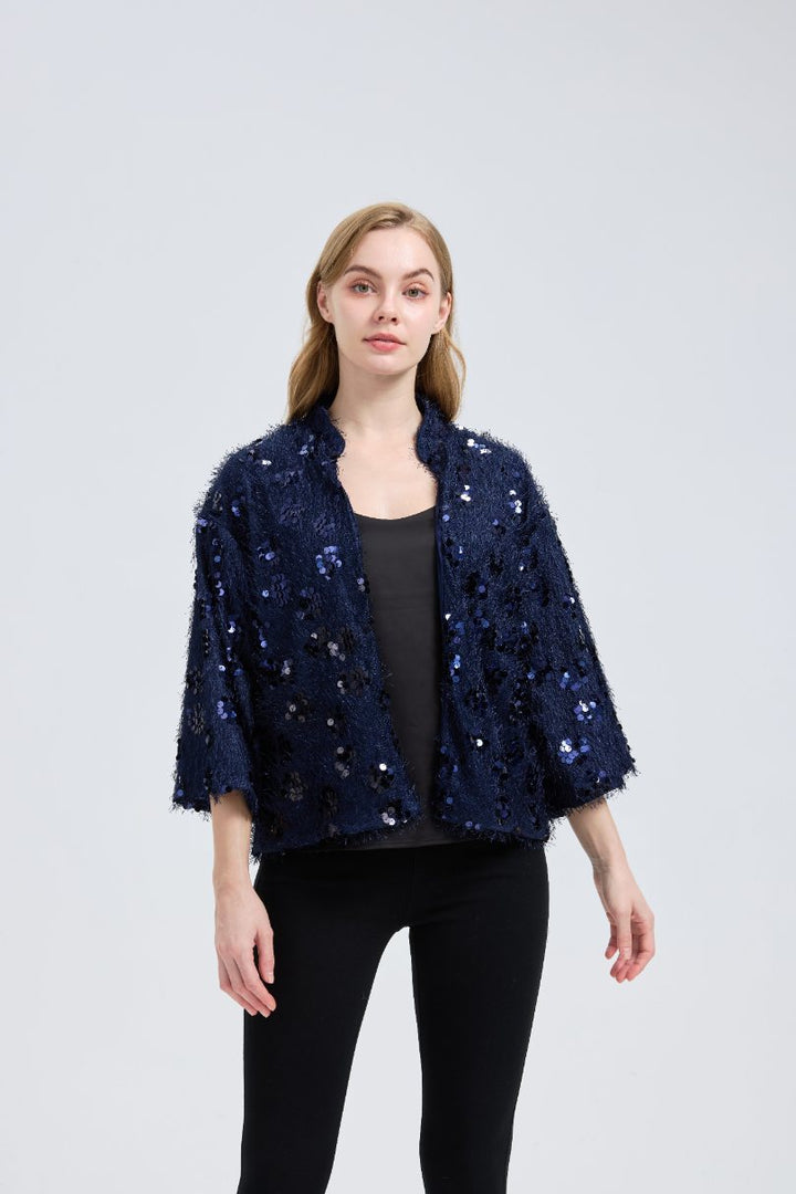 Ted Baker London Women's Navy Brushed Sequin Ruana