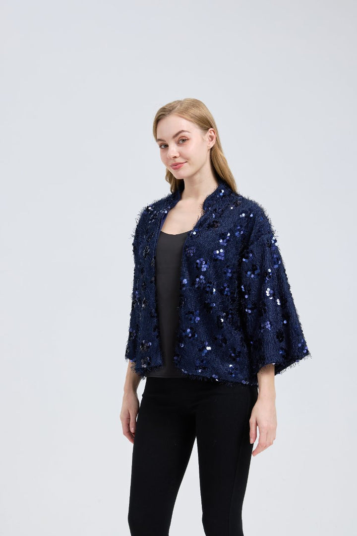 Ted Baker London Women's Navy Brushed Sequin Ruana