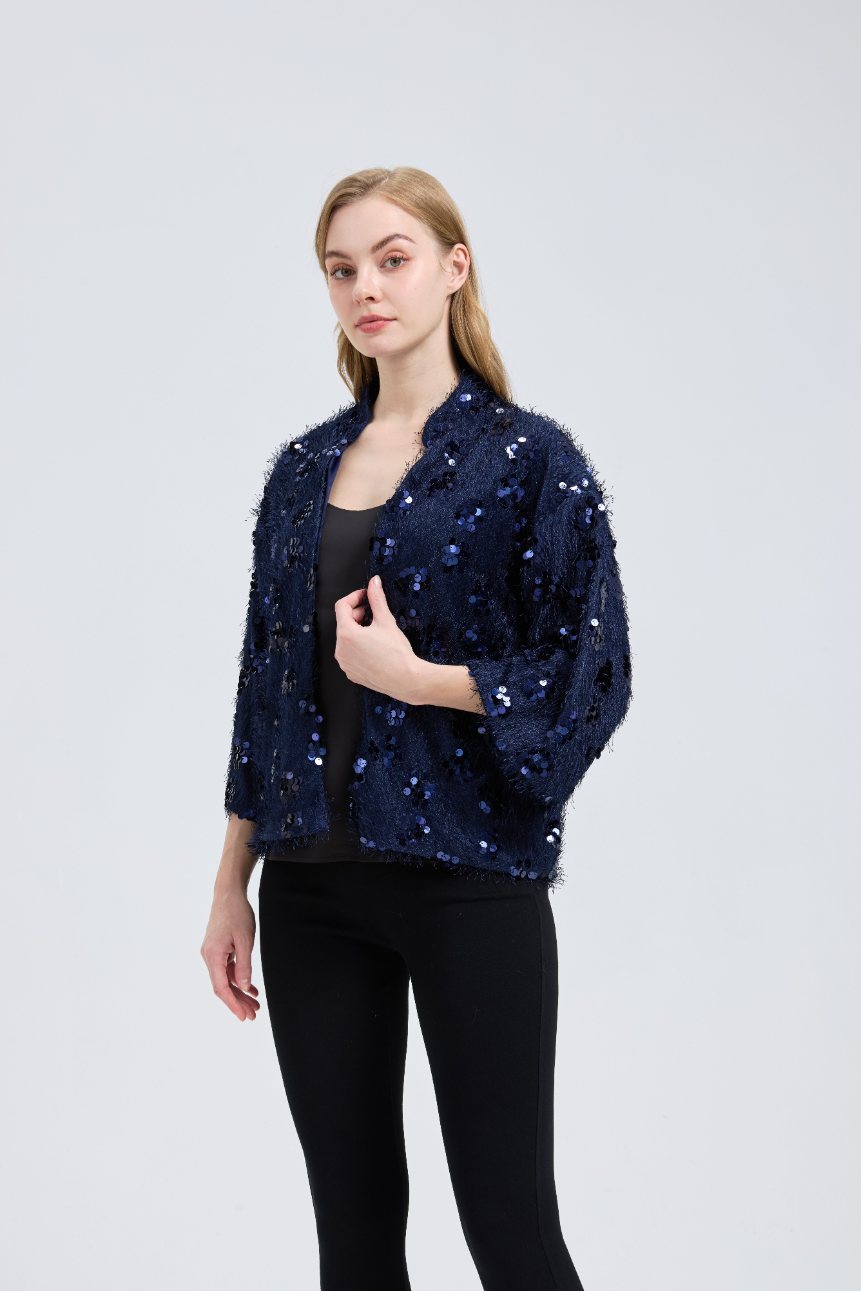 Ted Baker London Women's Navy Brushed Sequin Ruana