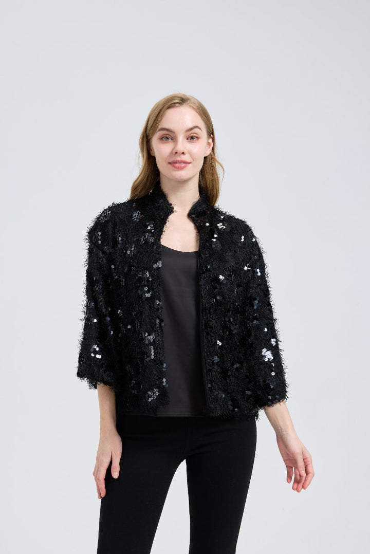 Ted Baker London Women's Black Brushed Sequin Ruana