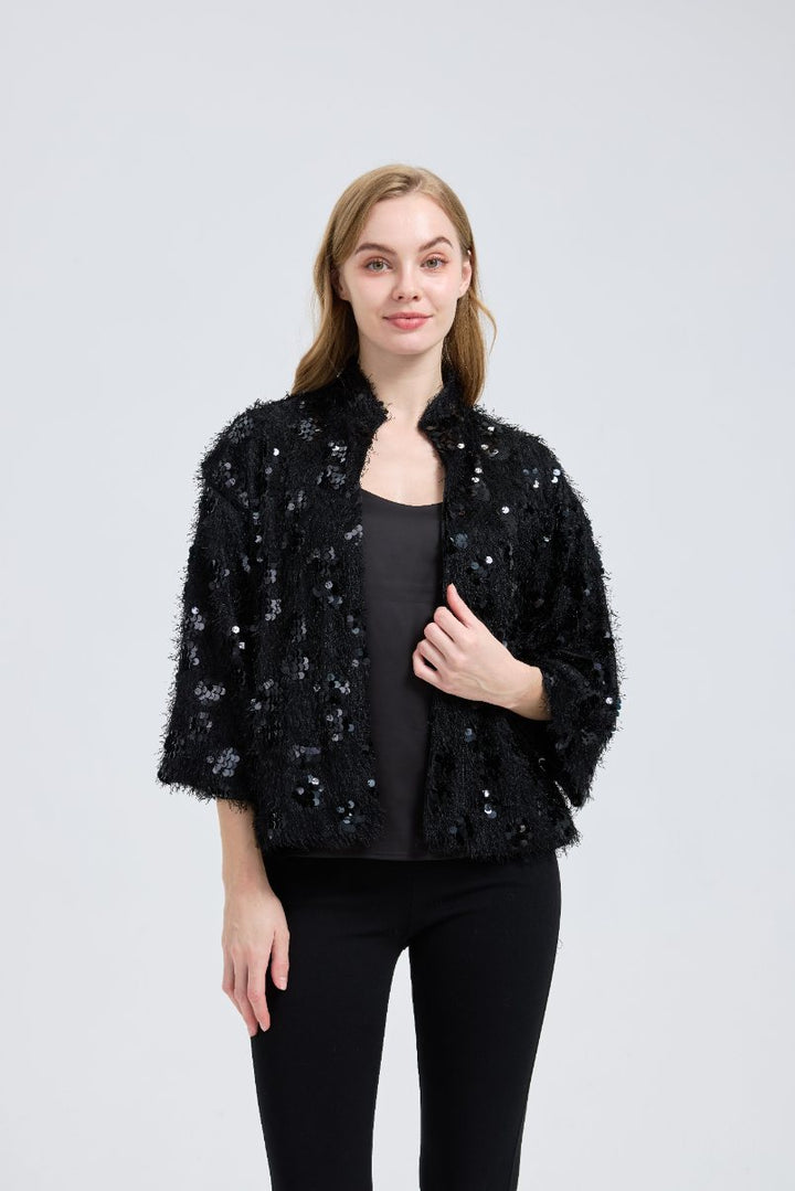 Ted Baker London Women's Black Brushed Sequin Ruana