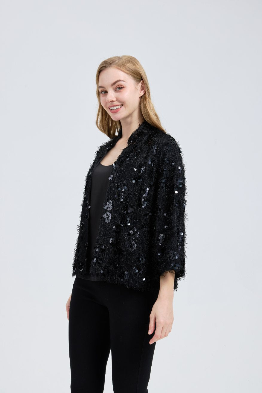 Ted Baker London Women's Black Brushed Sequin Ruana