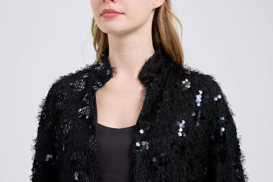 Ted Baker London Women's Black Brushed Sequin Ruana