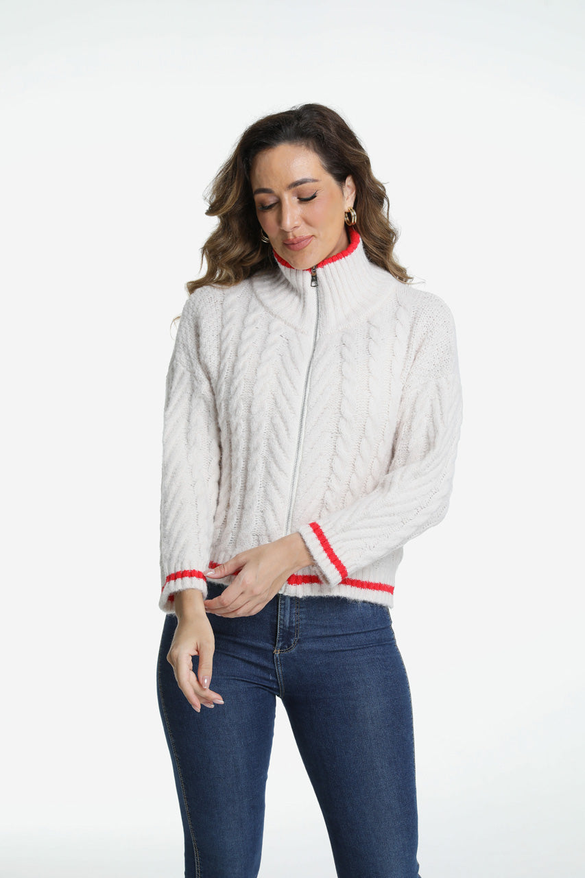 Roffe Zip Front Sweater