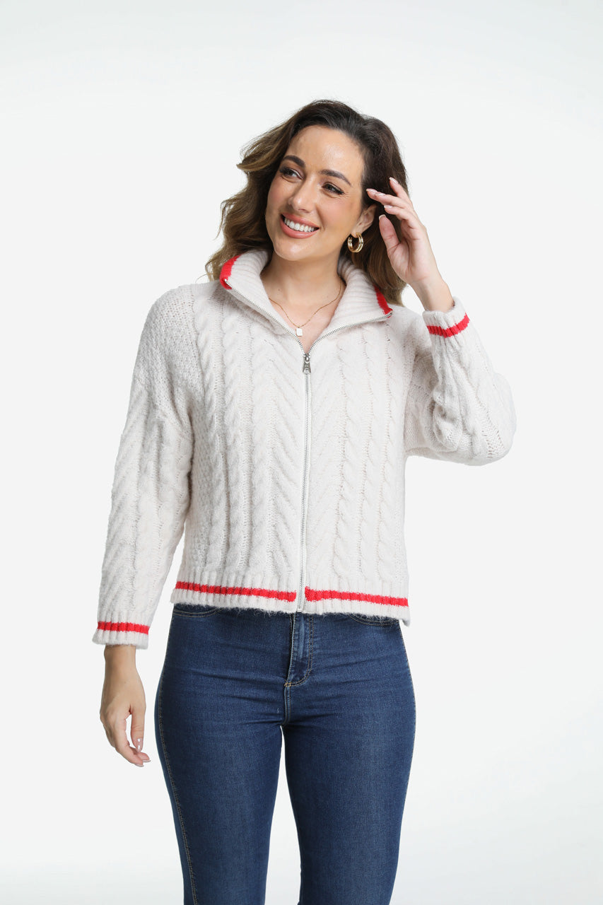 Roffe Zip Front Sweater