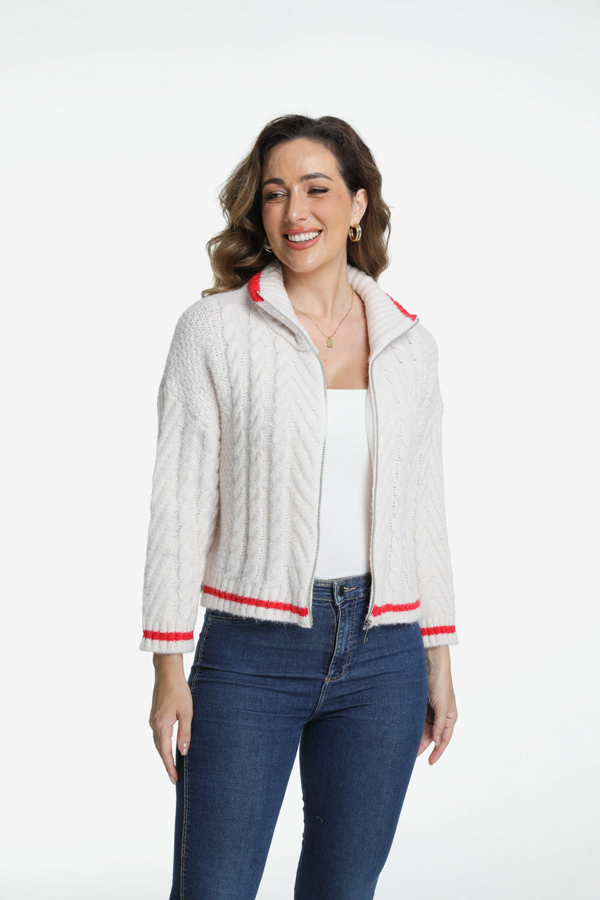 Roffe Zip Front Sweater