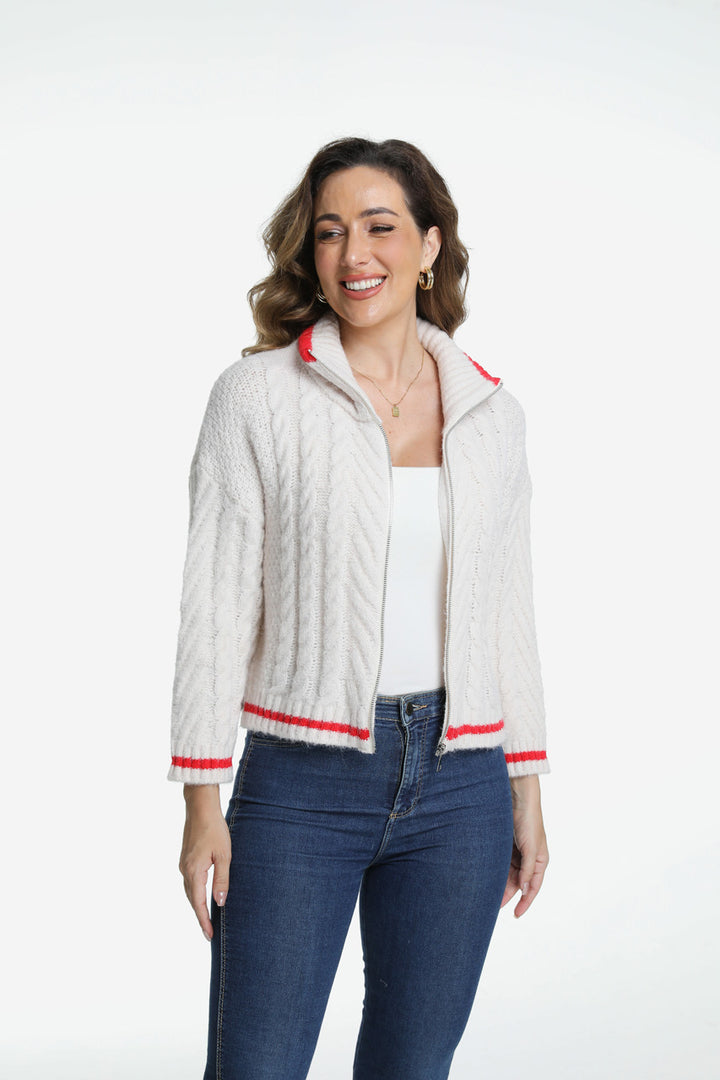Roffe Zip Front Sweater