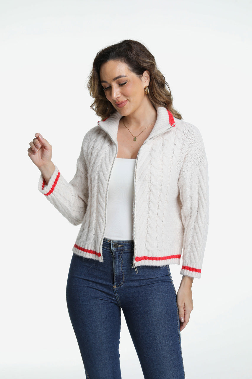Roffe Zip Front Sweater