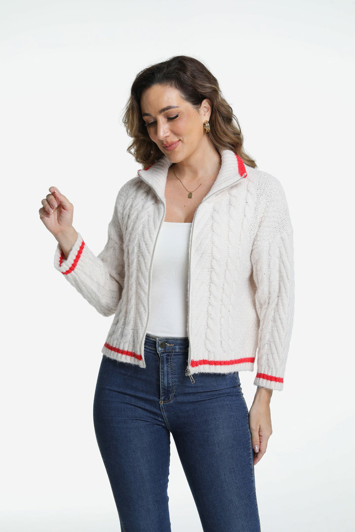 Roffe Zip Front Sweater
