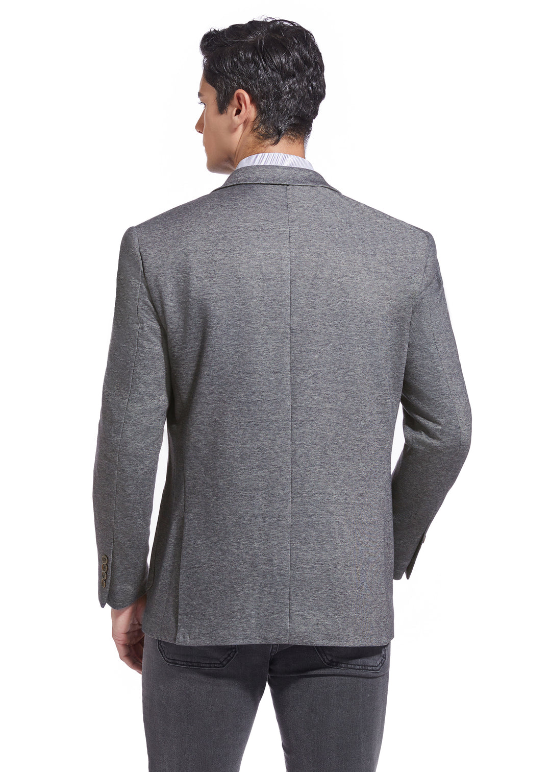 Duchamp Grey Solid Stretch Sport Coat