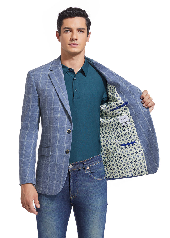 DUCHAMP WINDOWPANE KNIT SPORTCOAT