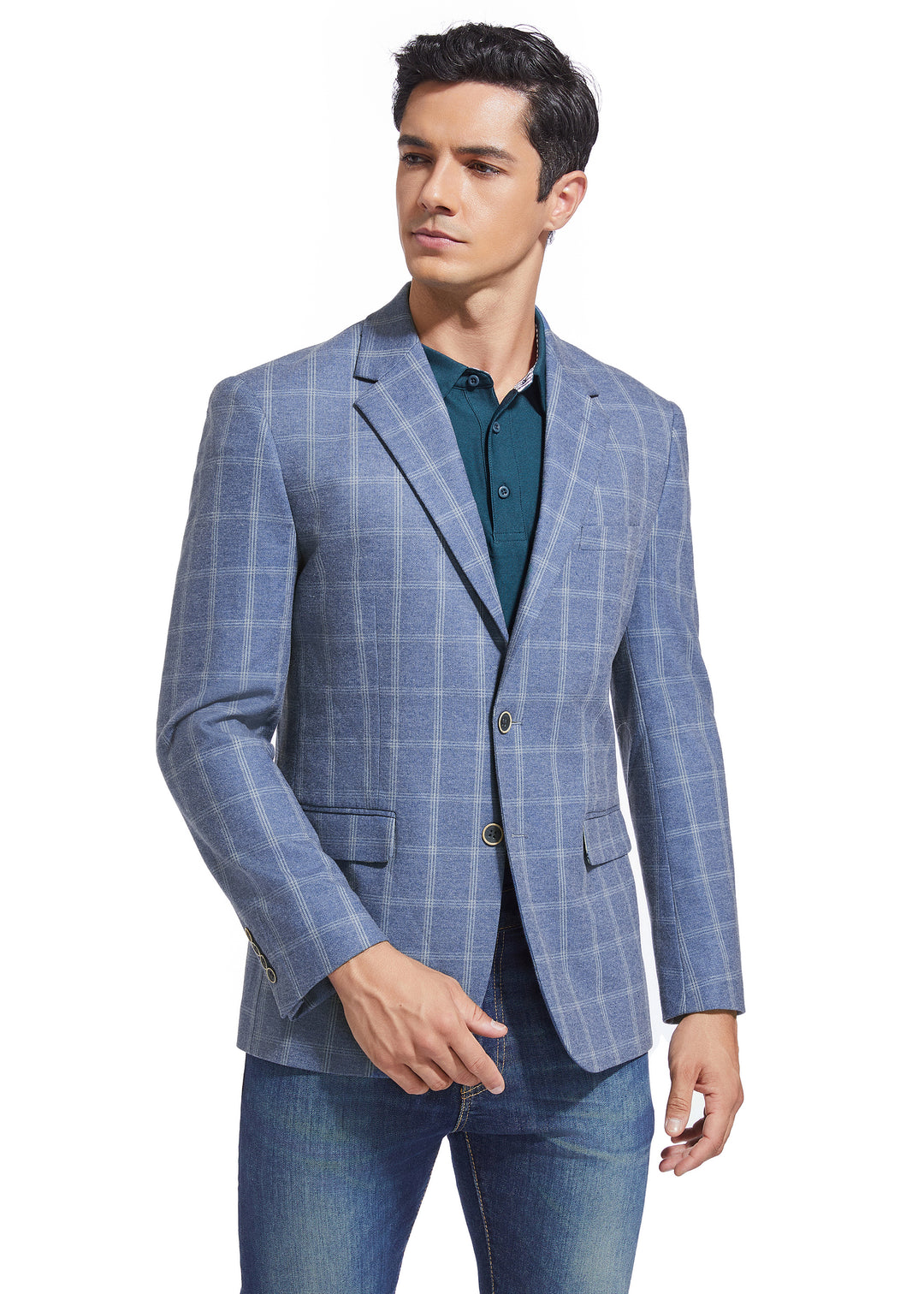 DUCHAMP WINDOWPANE KNIT SPORTCOAT