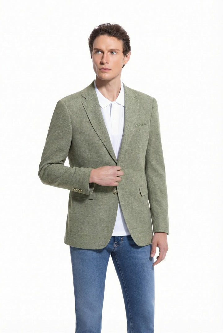 Lucky Brand Olive Pique Knit Sport Coat