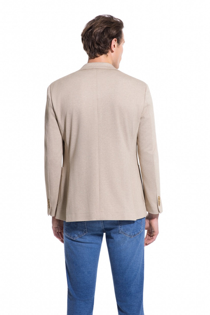 Lucky Brand Tan Herringbone Knit Sport Coat