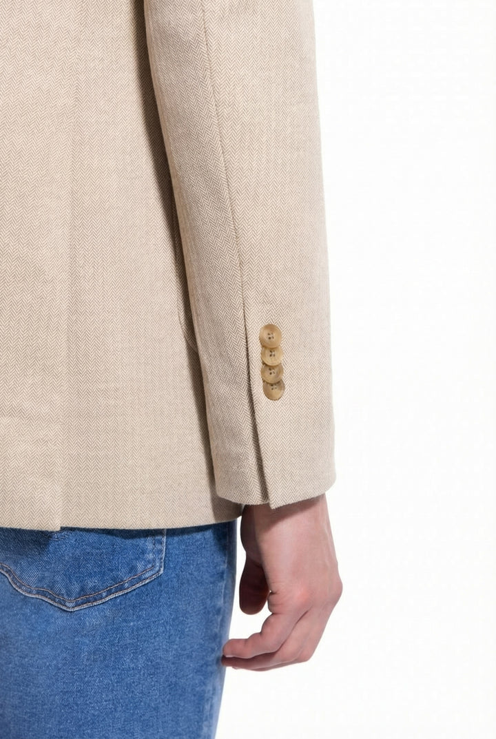 Lucky Brand Tan Herringbone Knit Sport Coat