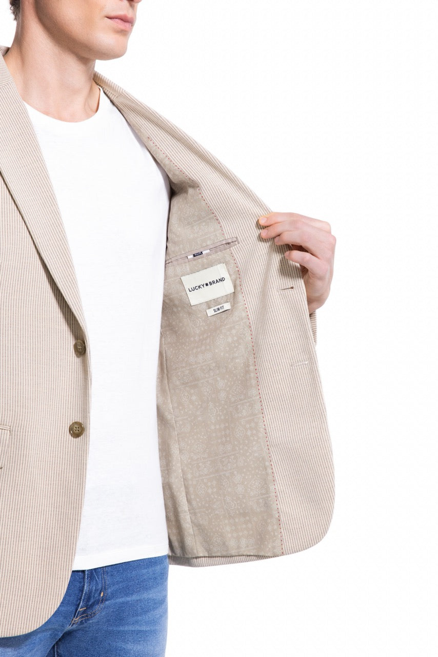 Lucky Brand Tan Heather Knit Sport Coat